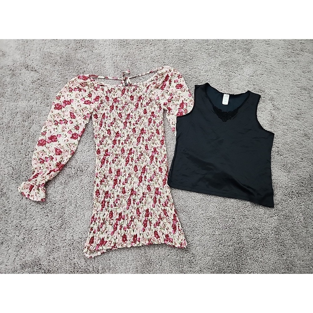 Shein Curve & Warm Silky Dress Tank Lot Womens XL Multicolor Good Floral Smocked